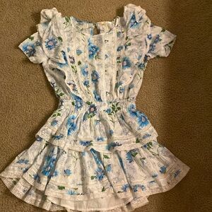LoveShackFancy Floral Print Mini Dress